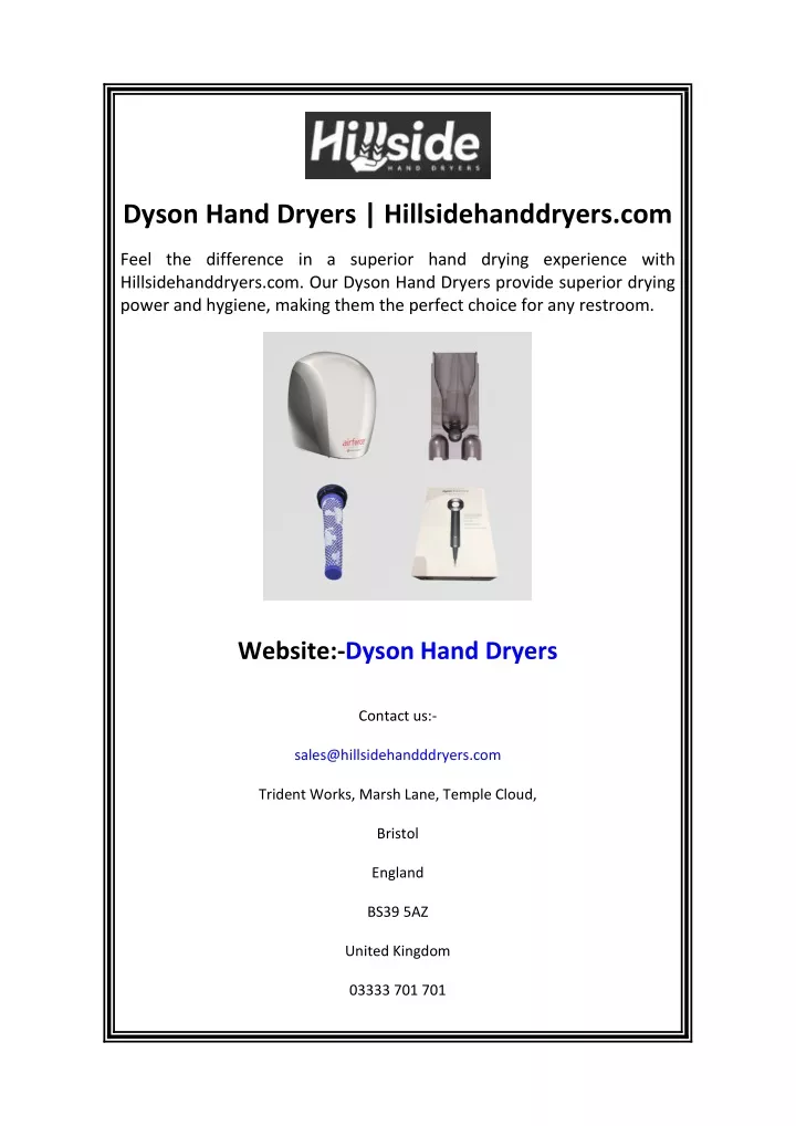 dyson hand dryers hillsidehanddryers com