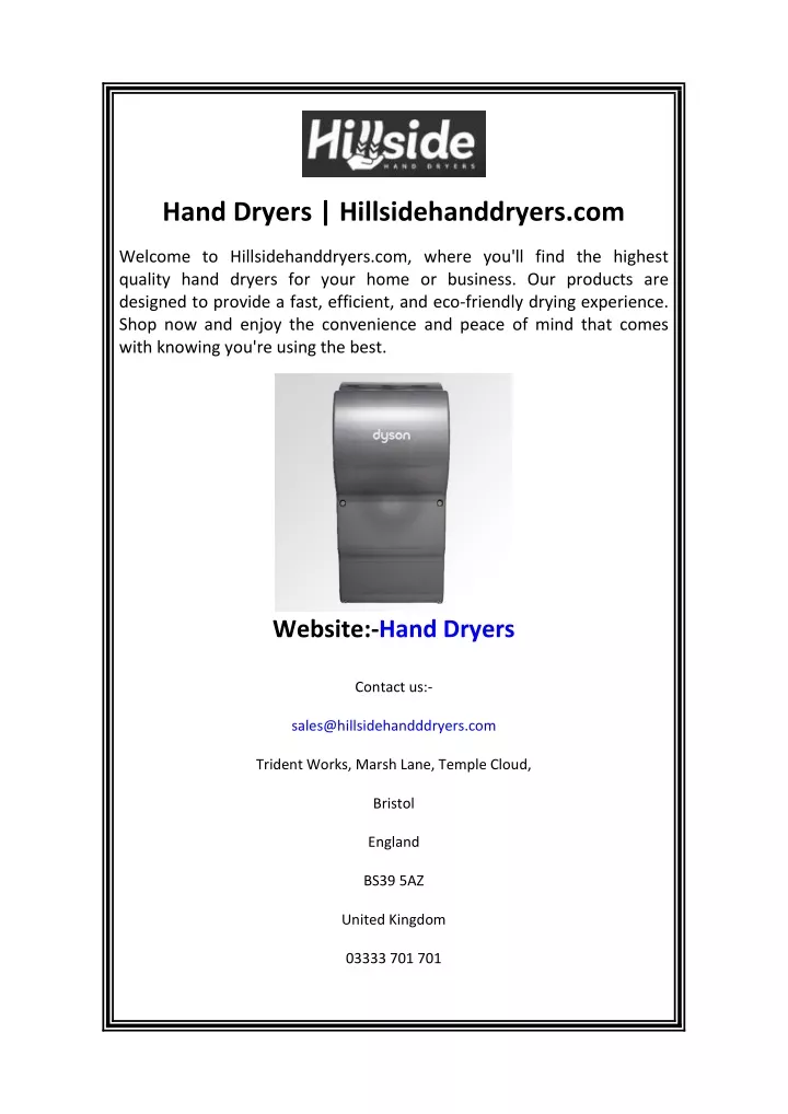 hand dryers hillsidehanddryers com