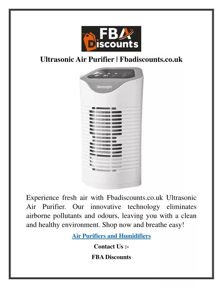 ultrasonic air purifier fbadiscounts co uk