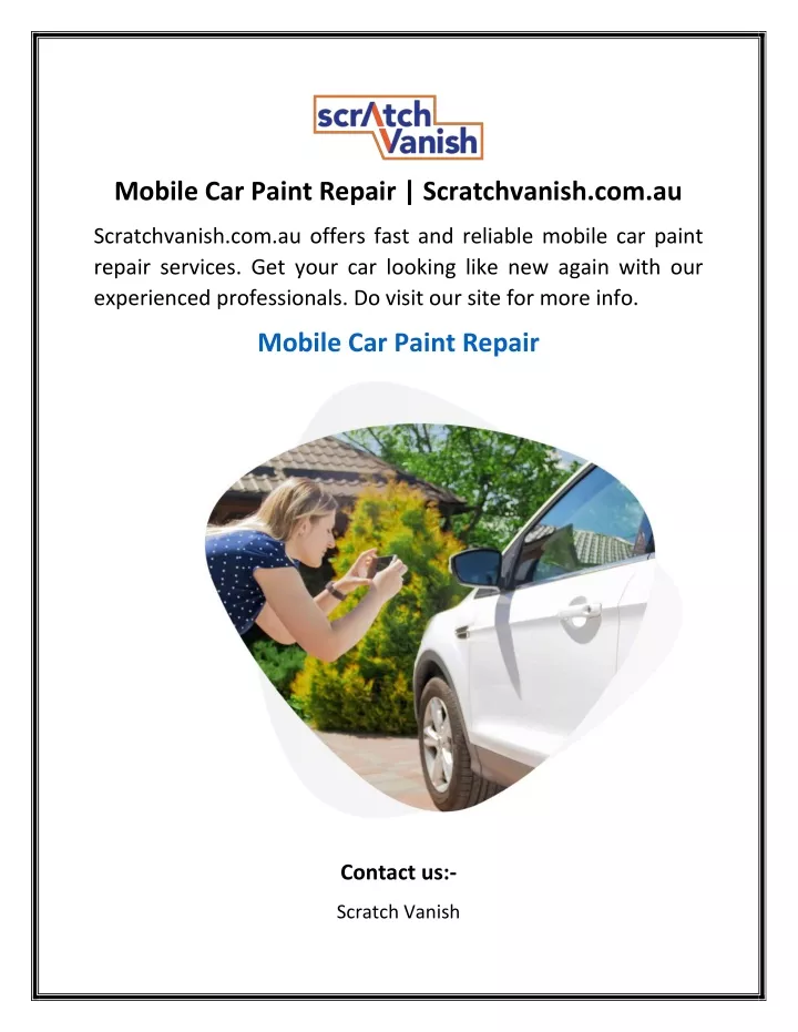 mobile car paint repair scratchvanish com au