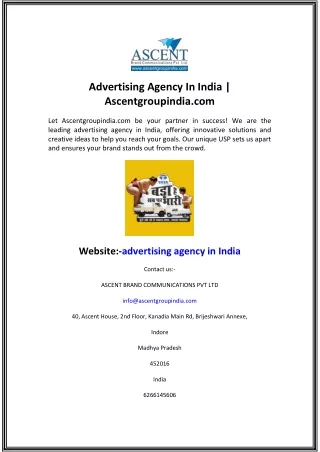 Advertising Agency In India Ascentgroupindia.com