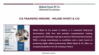CA Training Indore - Milind Nyati & Co