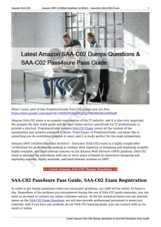 Latest Amazon SAA-C02 Dumps Questions & SAA-C02 Pass4sure Pass Guide