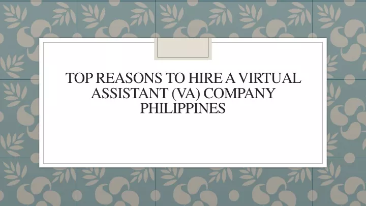 top reasons to hire a virtual assistant