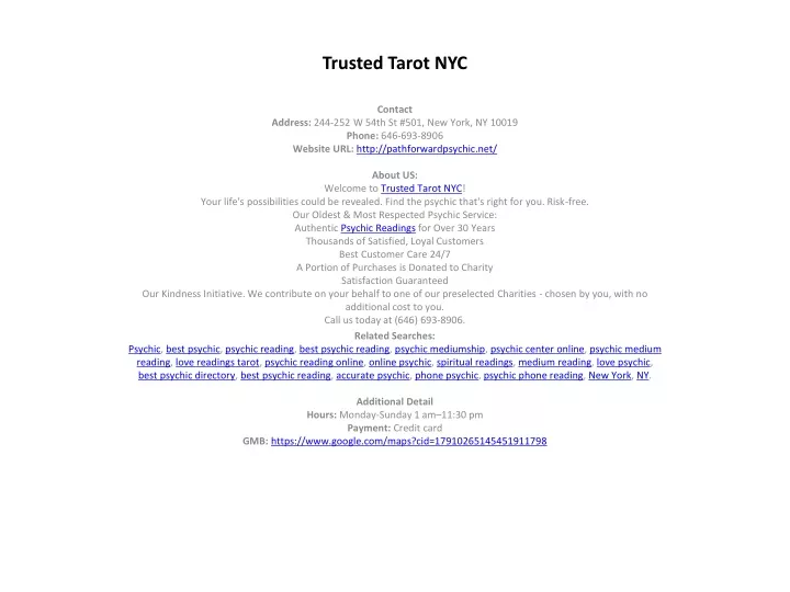 trusted tarot nyc