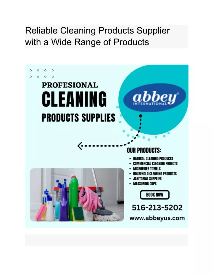 reliable cleaning products supplier with a wide