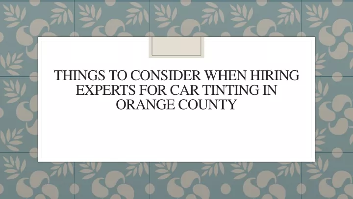 things to consider when hiring experts