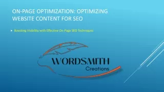 On-Page Optimization  Optimizing Website Content for SEO