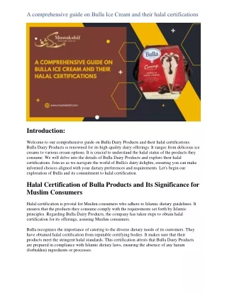 a comprehensive guide on bulla ice cream