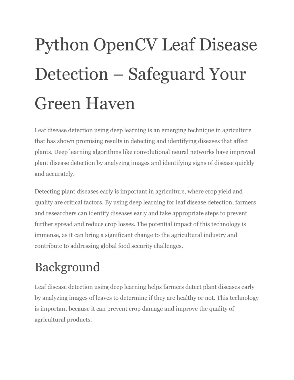 PPT - Python OpenCV Leaf Disease Detection – Safeguard Your Green Haven ...