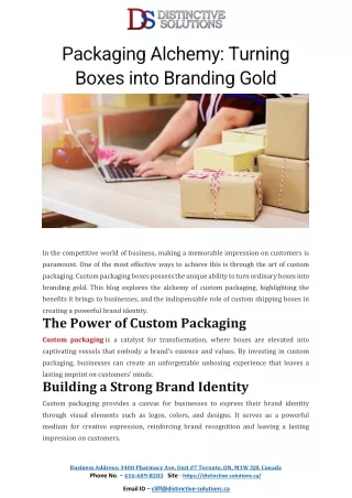 Packaging Alchemy: Turning Boxes into Branding Gold