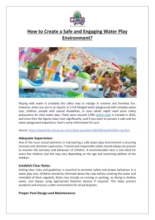 how to create a safe and engaging water play