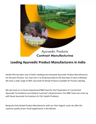 Trusted Ayurvedic Product Manufacturers - Herbal Hills
