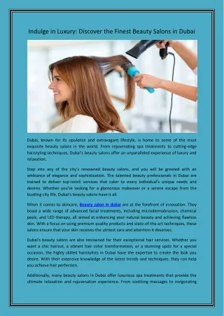 Beauty salon in dubai