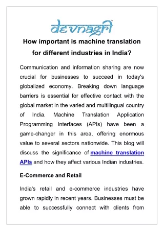 how important is machine translation