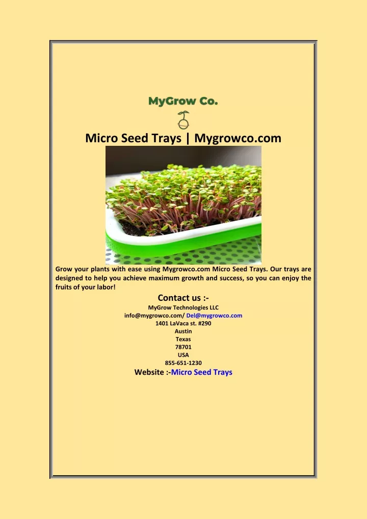 micro seed trays mygrowco com