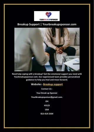 Breakup Support | Yourbreakupsponsor.com