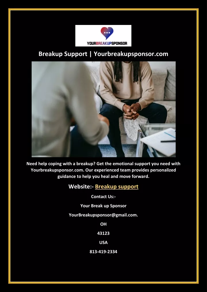 breakup support yourbreakupsponsor com