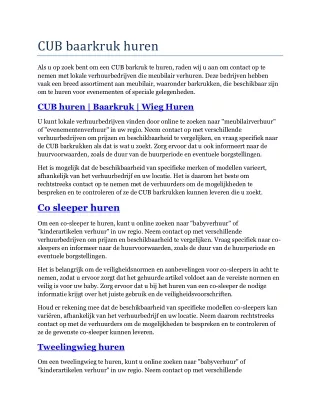 cub baarkruk huren