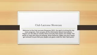 Club Lacrosse Showcase