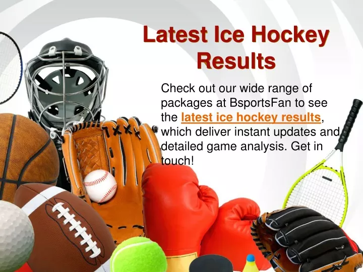 latest ice hockey results
