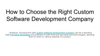 how to choose the right custom software
