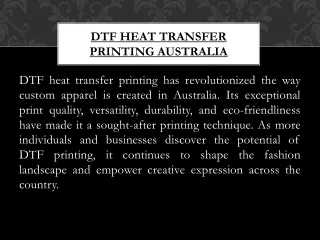 DTF Heat Transfer Printing Australia
