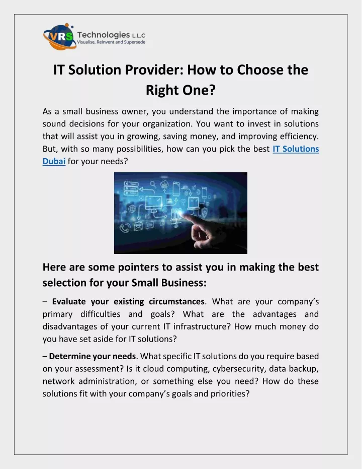 it solution provider how to choose the right one