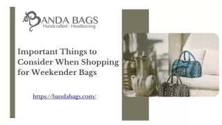 Important Things to Consider When Shopping for Weekender Bags
