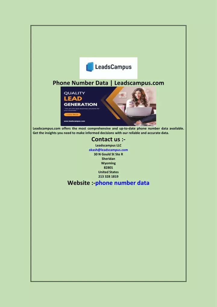 phone number data leadscampus com