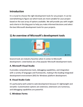 What is the Best Microsoft Development Tool for Your Project