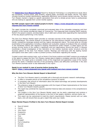 the global zero turn mowers market report