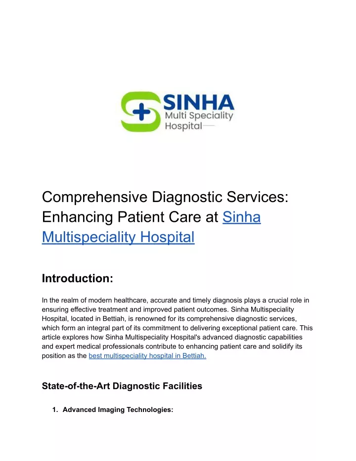 comprehensive diagnostic services enhancing