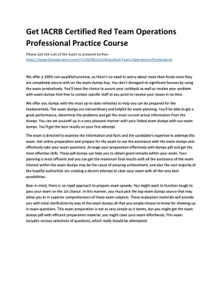 get iacrb certified red team operations