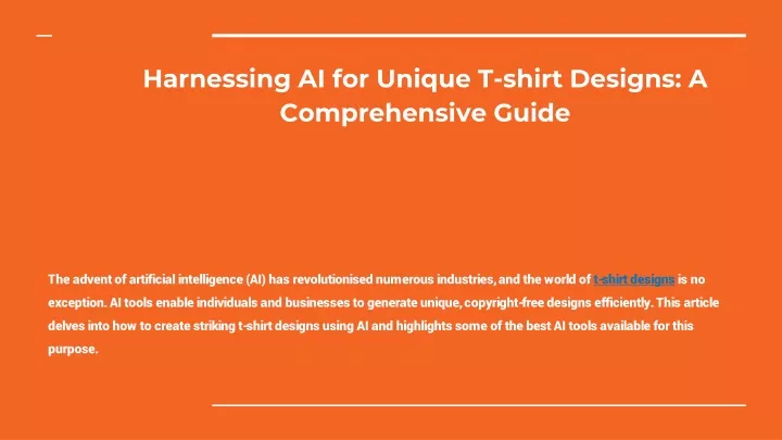 harnessing ai for unique t shirt designs a comprehensive guide