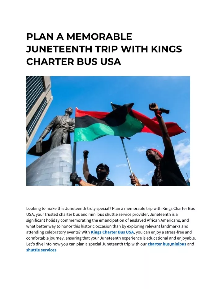 plan a memorable juneteenth trip with kings