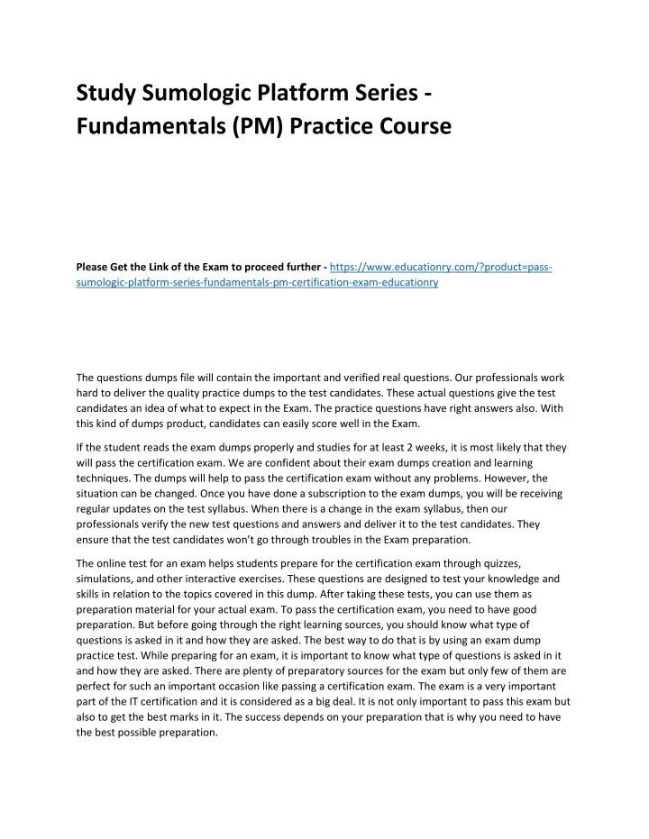 study sumologic platform series fundamentals