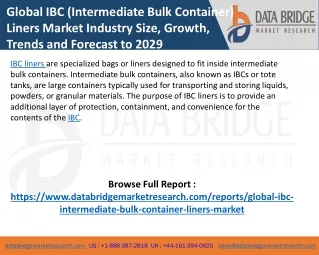 Global IBC (Intermediate Bulk Container) Liners Market