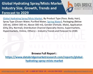 Global Hydrating Spray Mists Market