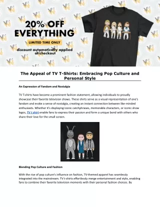The Appeal of TV T-Shirts: Embracing Pop Culture and Personal Style
