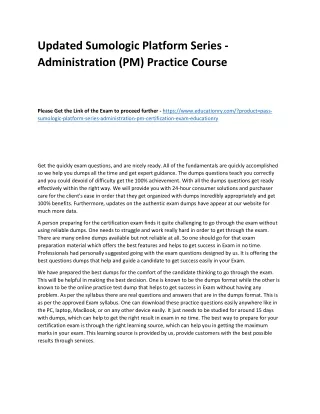 updated sumologic platform series administration