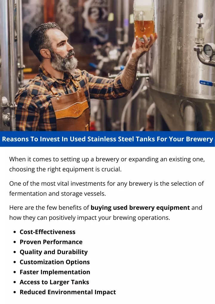 reasons to invest in used stainless steel tanks