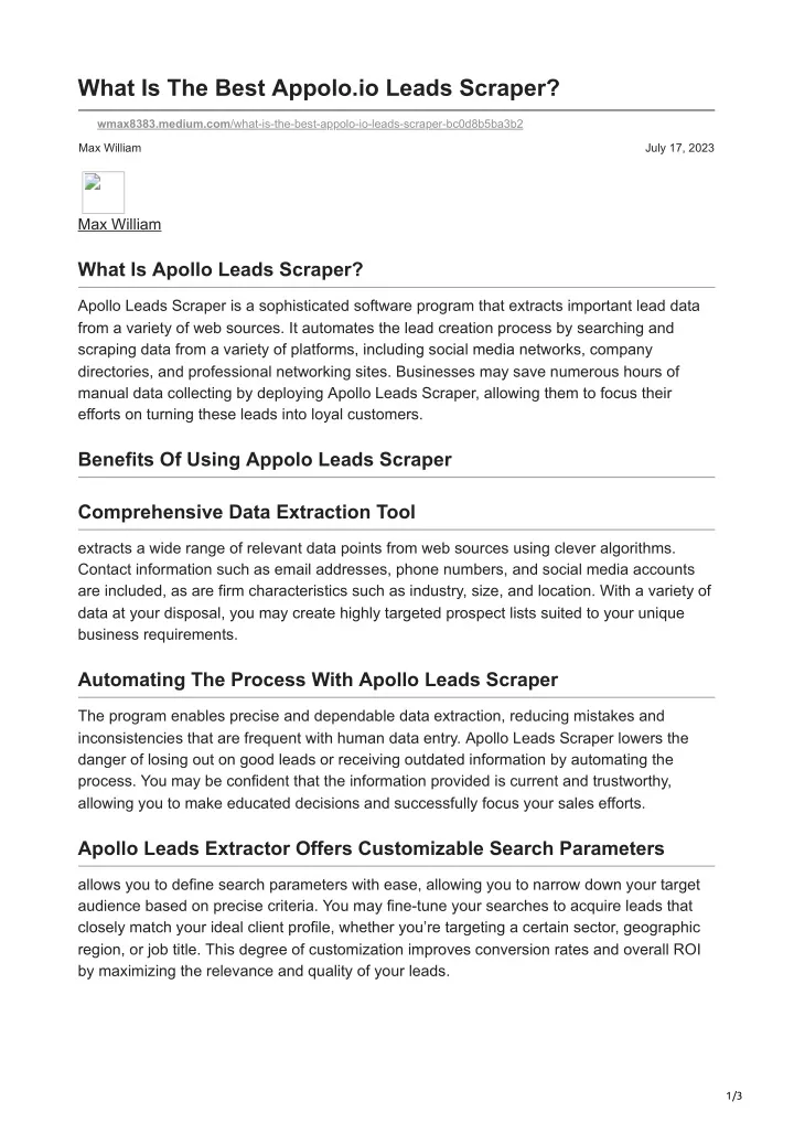 what is the best appolo io leads scraper