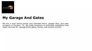 My Garage And Gates