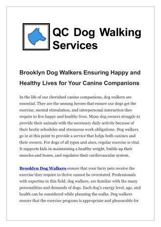 Finest Brooklyn Dog Walkers