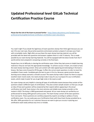 updated professional level gitlab technical
