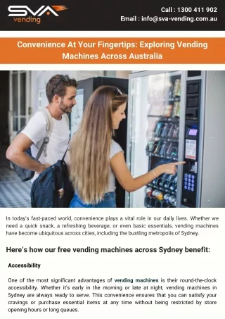 Convenience At Your Fingertips Exploring Vending Machines Across Australia