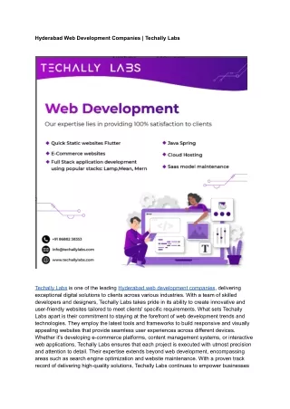 Hyderabad Web Development Companies _ Techally Labs