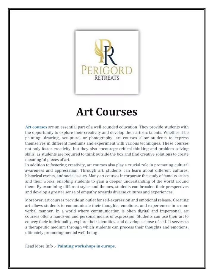 art courses