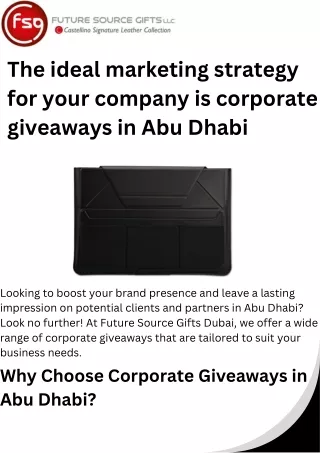 The ideal marketing strategy for your company is corporate giveaways in Abu Dhabi